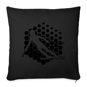 Skieurs Freestyle Skieurs Stunt Ski - Housse de coussin décorative 45 x 45 cm - noir - Devant