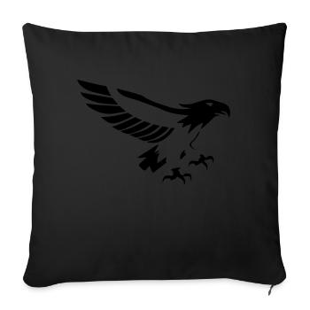 vole d'aigle puissant- 14 - Housse de coussin décorative 45 x 45 cm - noir - Devant