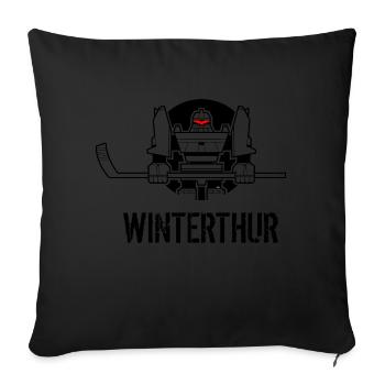 Winterthur Hockey Robot - Sofakissenbezug 45 x 45 cm - Schwarz - Vorne