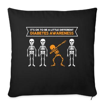 C’est normal d’être un diabète un peu différent - Housse de coussin décorative 45 x 45 cm - noir - Devant