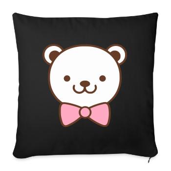 Cute Teddy Bear Teddy Bear - Sofa pillowcase 17,3'' x 17,3'' (45 x 45 cm) - black - Front