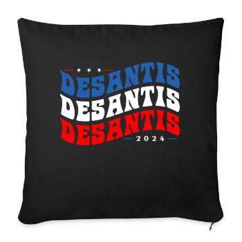 Vintage Groovy Ron DeSantis 2024 - Make America - Sofakissenbezug 45 x 45 cm - Schwarz - Vorne