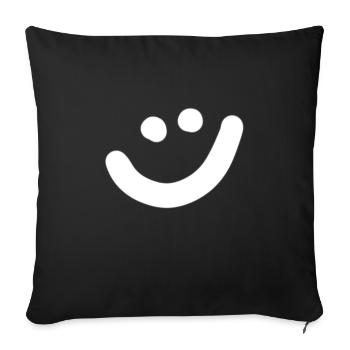 Smile Sketch Happy Fun Joy Smile Symbol - Sofa pillowcase 17,3'' x 17,3'' (45 x 45 cm) - black - Front