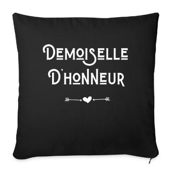Demoiselle d'honneur - Housse de coussin décorative 45 x 45 cm - noir - Devant