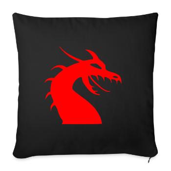 Red dragon head silhouette - Sofa pillowcase 17,3'' x 17,3'' (45 x 45 cm) - black - Front