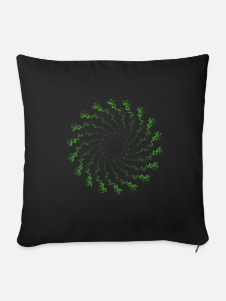 gepunktete Form gekreiselt Windrad grün - Sofakissenbezug 45 x 45 cm - Schwarz