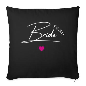 Team bride - Housse de coussin décorative 45 x 45 cm - noir - Devant