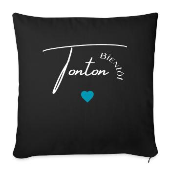 Bientôt tonton - Housse de coussin décorative 45 x 45 cm - noir - Devant