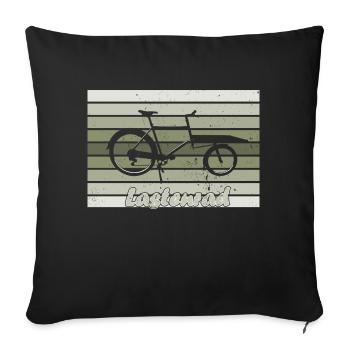 Lastenrad, Retro, Cargobike - Sofakissenbezug 45 x 45 cm - Schwarz - Vorne