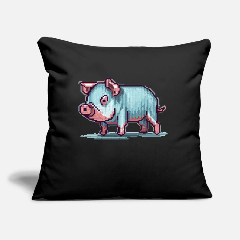 Funny pet pig designed in 8 bit pixels Sofa pillowcase 17,3'' x 17,3'' (45 x 45 cm)
