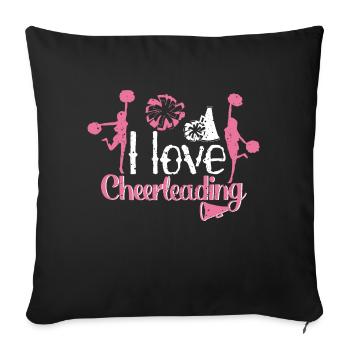 Cheerleaderin Cheerleader I love Cheerleading - Sofakissenbezug 45 x 45 cm - Schwarz - Vorne