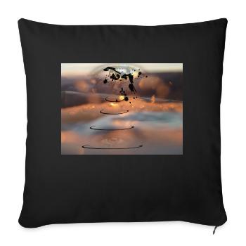 Tear Drop Future World Digital Art Design de mode - Housse de coussin décorative 45 x 45 cm - noir - Devant