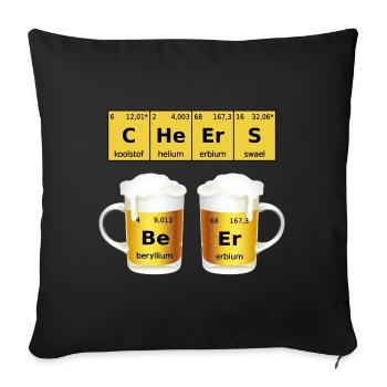 Tableau périodique de la bière - Housse de coussin décorative 45 x 45 cm - noir - Devant