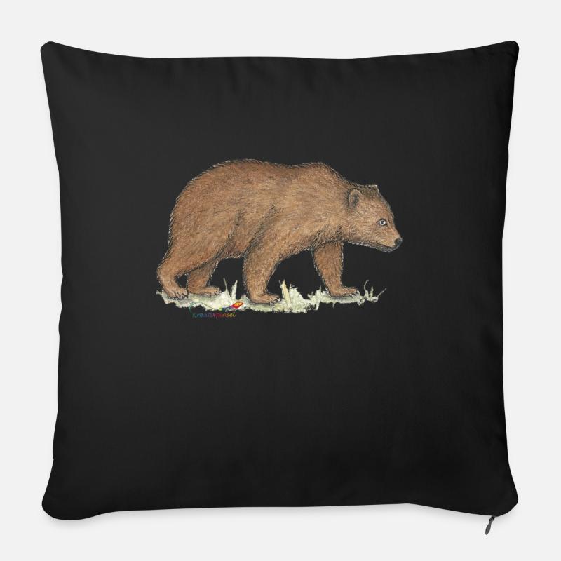 Braunbär - Sofakissenbezug 45 x 45 cm - Schwarz