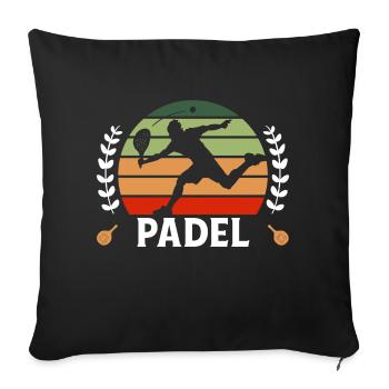 Padel Tennis Paddle Paddle Ball Padel Platform - Sofa pillowcase 17,3'' x 17,3'' (45 x 45 cm) - black - Front