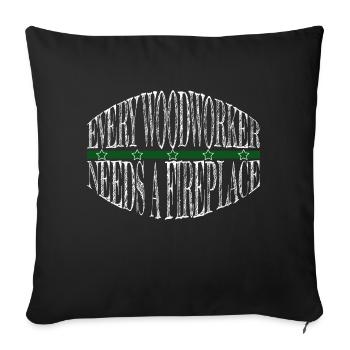 Carpenter Work Tshirts Carpenter Funny Tshirts - Sofa pillowcase 17,3'' x 17,3'' (45 x 45 cm) - black - Front