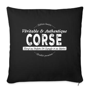 Véritable et authentique Corse - Housse de coussin décorative 45 x 45 cm - noir - Devant