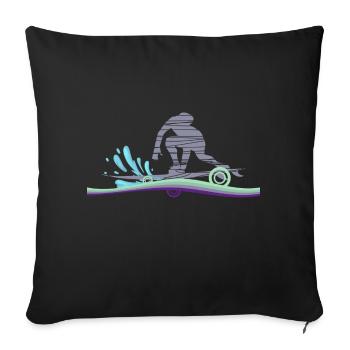 Surf Espagne - Housse de coussin décorative 45 x 45 cm - noir - Devant