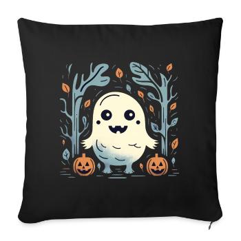 Cute Halloween pumpkins and ghosts - Sofa pillowcase 17,3'' x 17,3'' (45 x 45 cm) - black - Front