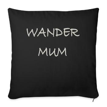 230611 0007 wander MUM - Sofakissenbezug 45 x 45 cm - Schwarz - Vorne