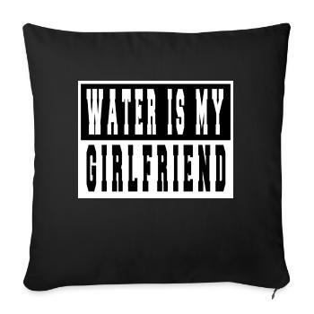 T-shirts de natation adulte Drôle de natation - Housse de coussin décorative 45 x 45 cm - noir - Devant