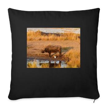 Afrikanische Kapbüffelherde Namibia Afrika - Sofakissenbezug 45 x 45 cm - Schwarz - Vorne