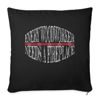 Charpentier Sweats à capuche et sweat-shirts Bûcheron Maçon - Housse de coussin décorative 45 x 45 cm - noir - Devant