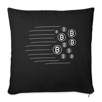 Trading de crypto-monnaies Bitcoin - Housse de coussin décorative 45 x 45 cm - noir - Devant