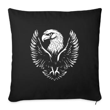 Eagle head with wide wings - Sofa pillowcase 17,3'' x 17,3'' (45 x 45 cm) - black - Front