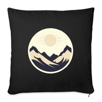Montagnes au soleil - Housse de coussin décorative 45 x 45 cm - noir - Devant