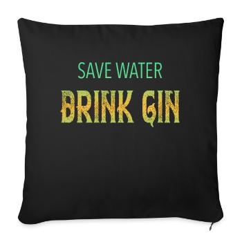 Gin - Sofakissenbezug 45 x 45 cm - Schwarz - Vorne