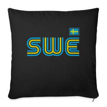 Suède Suède drapeau national norden skandinavia - Housse de coussin décorative 45 x 45 cm - noir - Devant