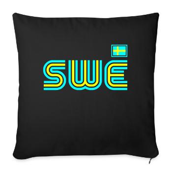 Suède Suède drapeau national norden skandinavia - Housse de coussin décorative 45 x 45 cm - noir - Devant