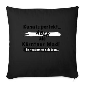 Kärntner Madl - Sofakissenbezug 45 x 45 cm - Schwarz - Vorne