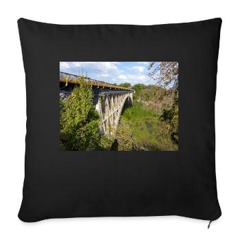 Victoria Falls Bridge near the Victoria Falls - Sofa pillowcase 17,3'' x 17,3'' (45 x 45 cm) - black - Front