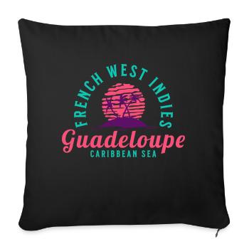 Guadeloupe Mer des Caraïbes - Housse de coussin décorative 45 x 45 cm - noir - Devant