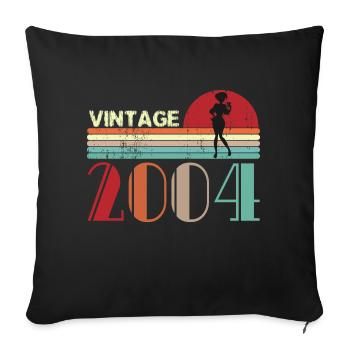 Vintage retro sunset 2004 birthday gift - Sofa pillowcase 17,3'' x 17,3'' (45 x 45 cm) - black - Front