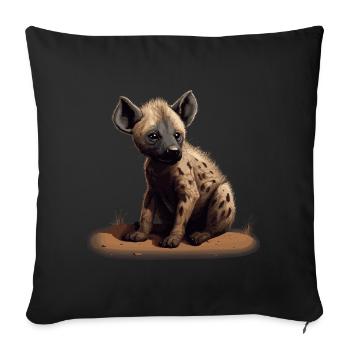 Bébé hyène Wild Africa Wilderness - Housse de coussin décorative 45 x 45 cm - noir - Devant