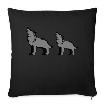 wolfsrudel - Sofakissenbezug 45 x 45 cm - Schwarz - Vorne