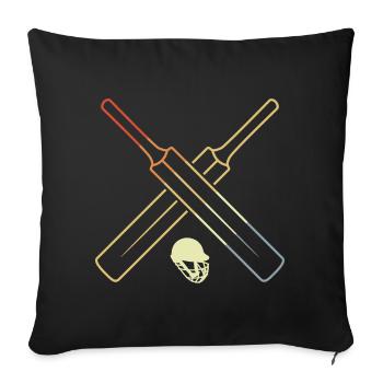 Vintage Cricket Equipment - Sofa pillowcase 17,3'' x 17,3'' (45 x 45 cm) - black - Front