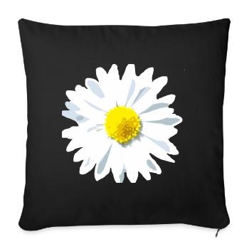 Gänseblume Blume - Sofakissenbezug 45 x 45 cm - Schwarz - Vorne