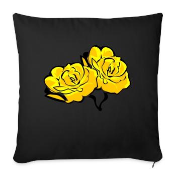 roses - Sofakissenbezug 45 x 45 cm - Schwarz - Vorne
