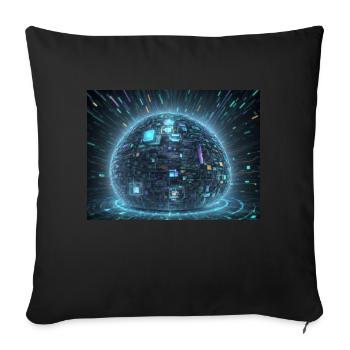 Synthèse de l’avenir de la technologie - Housse de coussin décorative 45 x 45 cm - noir - Devant