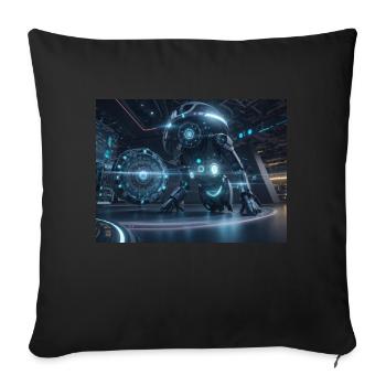 Synthesis of the future of technology - Sofa pillowcase 17,3'' x 17,3'' (45 x 45 cm) - black - Front