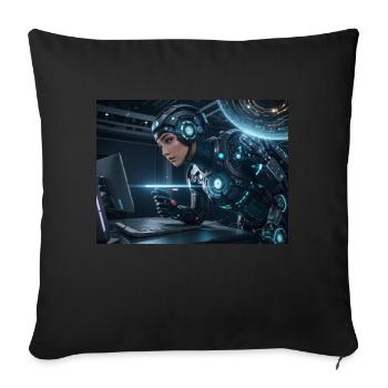 Synthesis of the future of technology - Sofa pillowcase 17,3'' x 17,3'' (45 x 45 cm) - black - Front