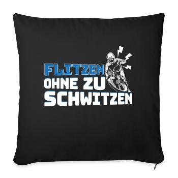 E-Bike Elektrofahrrad Flitzen ohne zu schwitzen - Sofakissenbezug 45 x 45 cm - Schwarz - Vorne