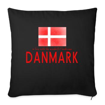 Danemark, Danemark - Housse de coussin décorative 45 x 45 cm - noir - Devant