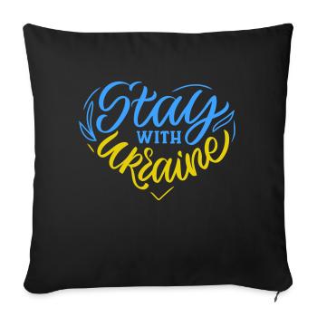 Valeewear - Solidarité avec l’Ukraine - Housse de coussin décorative 45 x 45 cm - noir - Devant