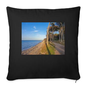 Baltic resort (Ostseebad) Nienhagen Rostock - Sofa pillowcase 17,3'' x 17,3'' (45 x 45 cm) - black - Front