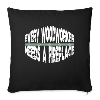 Charpentier Blague Geek Woodworking Gift Apprenti - Housse de coussin décorative 45 x 45 cm - noir - Devant